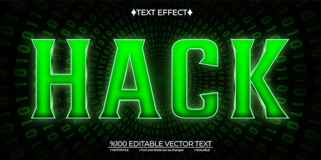 Vecteur effet de texte vectoriel 3d modifiable en vert