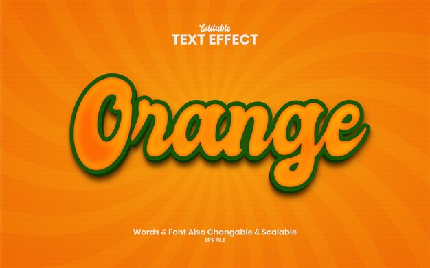 Effet de texte vectoriel 3d orange