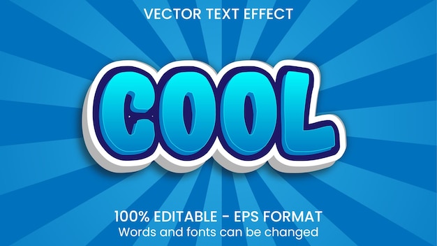 Effet de texte vectoriel bleu cool