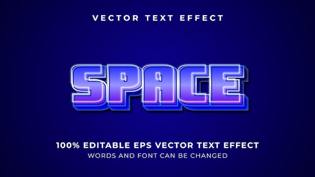 Effet de texte vectoriel éditable au néon spatial