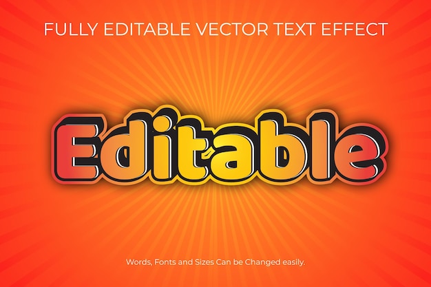 Effet De Texte Vectoriel Entièrement Modifiable