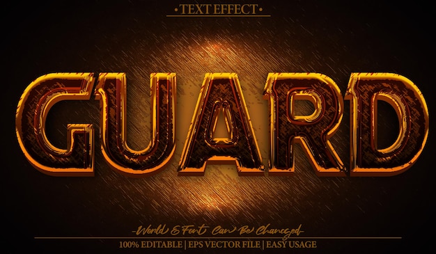 Effet de texte vectoriel de la garde rouge du dessin animé Alphabet modifiable