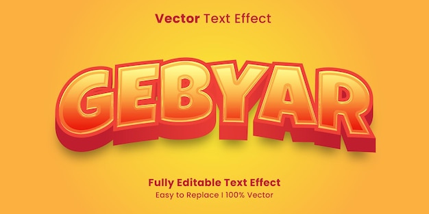 Effet de texte vectoriel de Gebyar