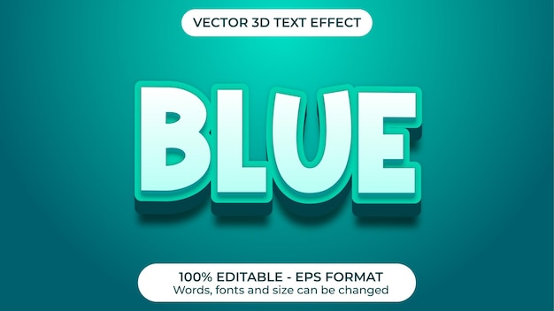 Effet De Texte Vectoriel Moderne 3d Bleu