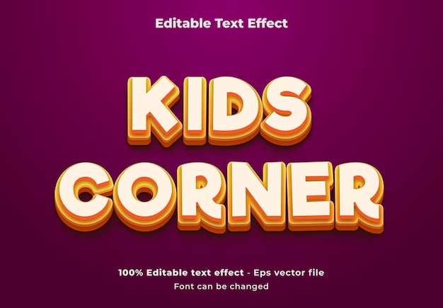 Effet De Texte Vectoriel Modifiable 3d Coin Enfants