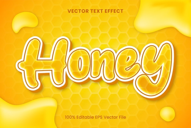 Effet de texte vectoriel modifiable au miel jaune