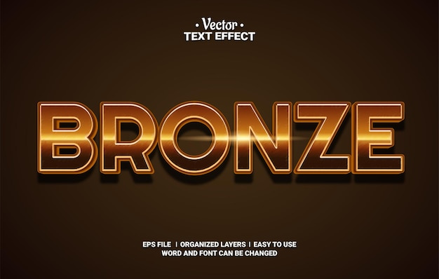 Effet De Texte Vectoriel Modifiable En Bronze
