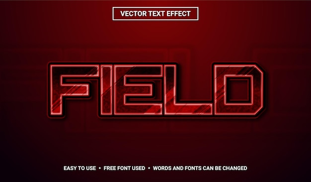 Effet De Texte Vectoriel Modifiable Sur Le Champ Rouge