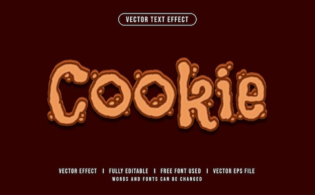 Effet De Texte Vectoriel Modifiable De Cookie