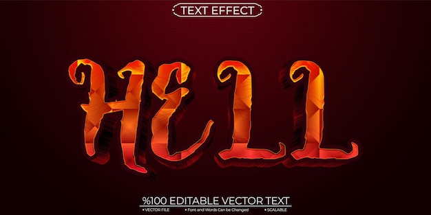 Effet De Texte Vectoriel Modifiable Et évolutif Red Hot Hell