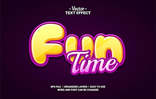 Effet de texte vectoriel modifiable Fun Time