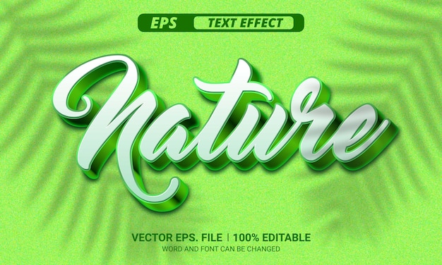 Effet De Texte Vectoriel Modifiable Nature Sur Fond Vert