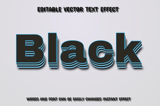 Effet De Texte Vectoriel Modifiable Noir