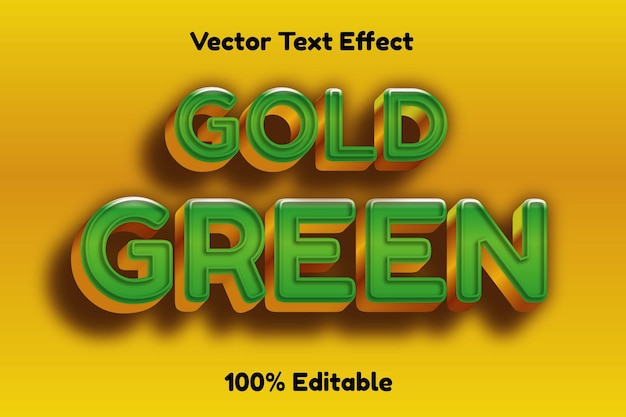 effet de texte vectoriel modifiable or vert