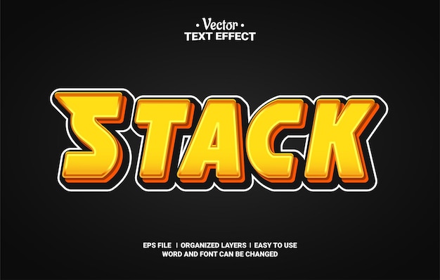 Effet de texte vectoriel modifiable par pile