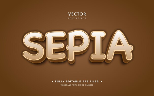 Effet De Texte Vectoriel Modifiable Sépia