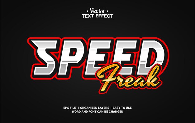 Vecteur effet de texte vectoriel modifiable speed freak