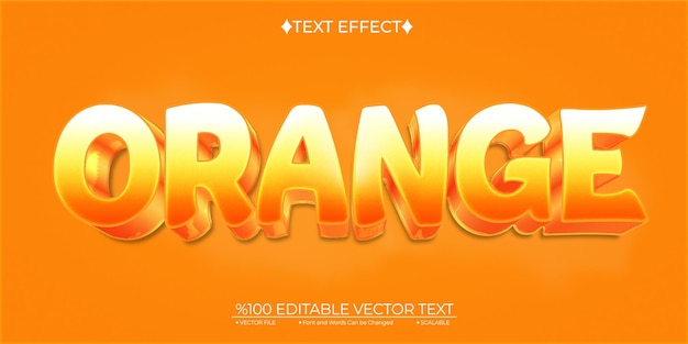 Effet De Texte Vectoriel Orange éditable De Dessins Animés