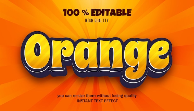 Effet de texte vectoriel orange