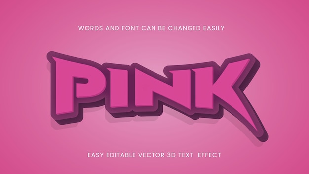 Un effet de texte vectoriel rose avec le mot rose dessus