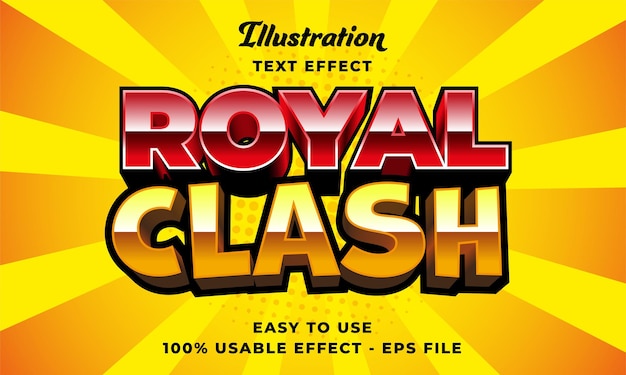 Effet De Texte Vectoriel Royal Clash Modifiable Avec Un Style Moderne