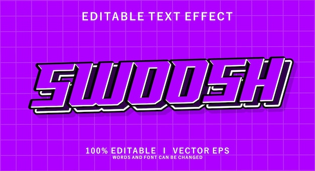 effet de texte vectoriel swoosh avec un design de style moderne