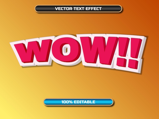 Vecteur effet de texte vectoriel wow