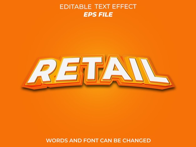 effet de texte de vente au détail modèle vectoriel de texte modifiable 3d