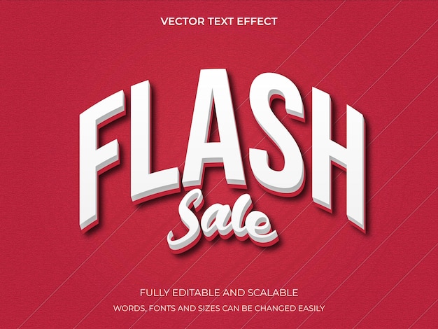 Effet de texte de vente flash vectoriel dessin animé modifiable et style de texte surprise