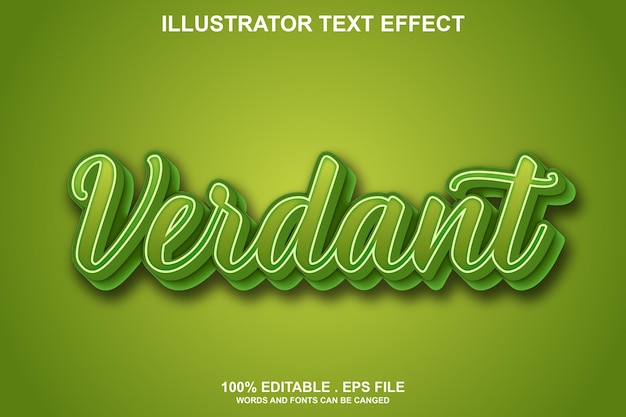 Vecteur effet de texte verdoyant modifiable