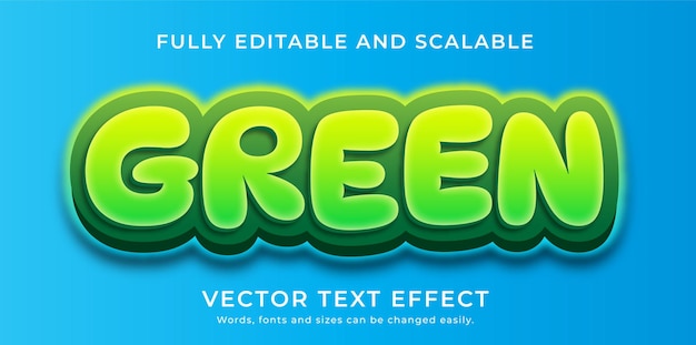 Effet de texte vert de style de police modifiable