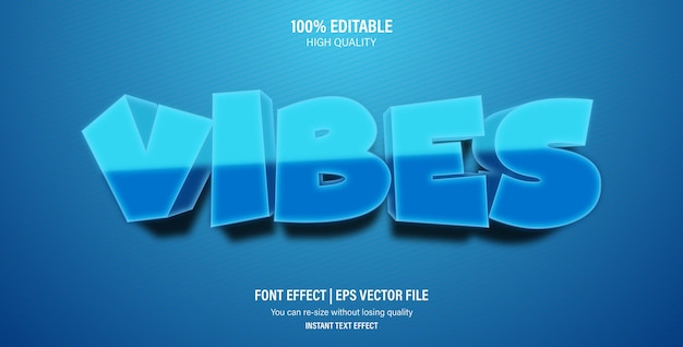 Effet de texte Vibes 3d, effet de texte modifiable