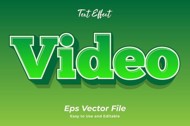 Effet De Texte Vidéo Modifiable Et Facile à Utiliser Vecteur Premium