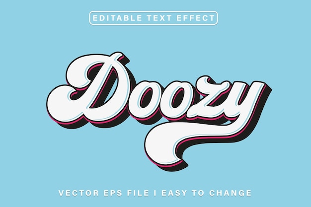 Vecteur effet de texte vintage doozy