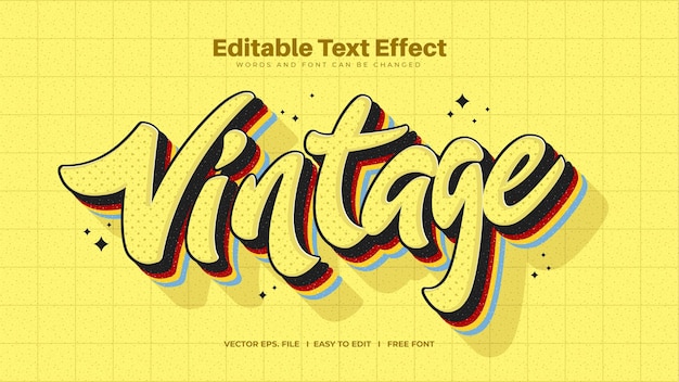 Effet De Texte Vintage Jaune