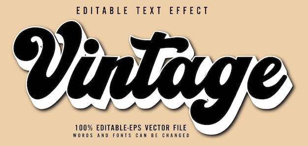 Effet De Texte Vintage Modifiable