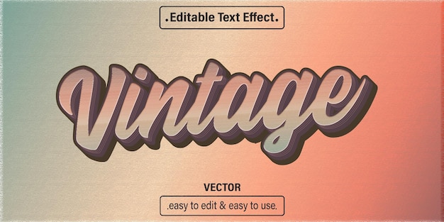 Effet de texte vintage, style de texte modifiable