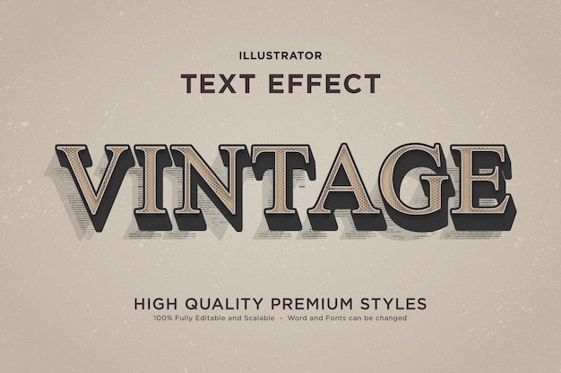 Vecteur effet de texte vintage