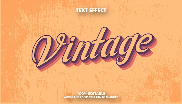 Vecteur effet de texte vintage