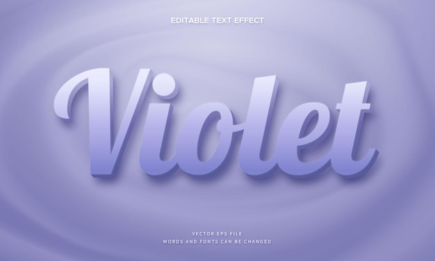 Vecteur effet de texte violet 3d lisse modifiable