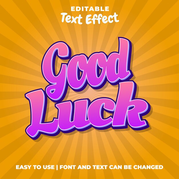 Effet de texte violet Good Luck Comic Style