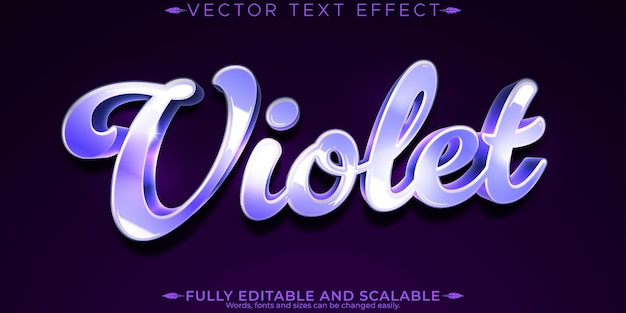 Effet de texte violet modifiable lettrage moderne typographie style de police