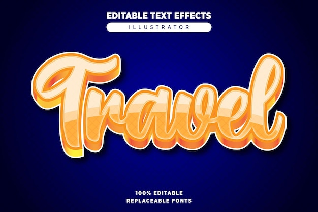 Vecteur effet de texte de voyage modifiable