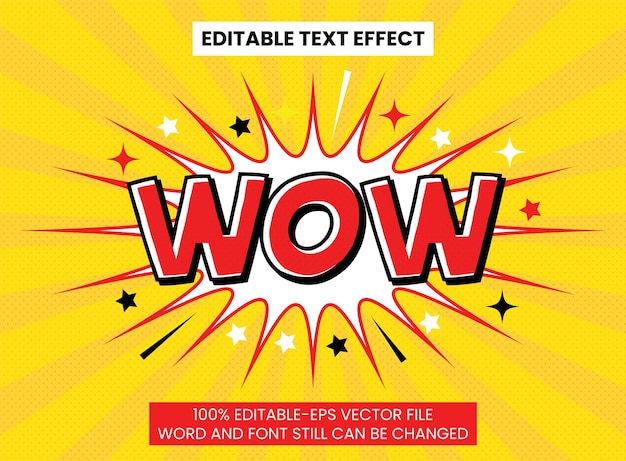 Effet De Texte Wow Comique Avec Un Modèle De Fond Coloré