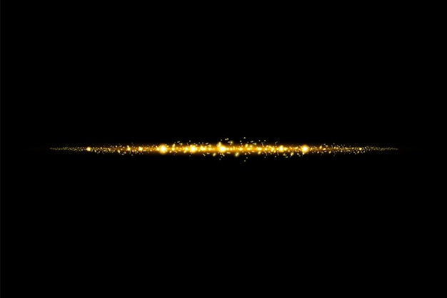 Vecteur effet transparent doré isolé lueur, lumière parasite, explosion, paillettes, ligne, flash solaire, étincelle et étoiles.