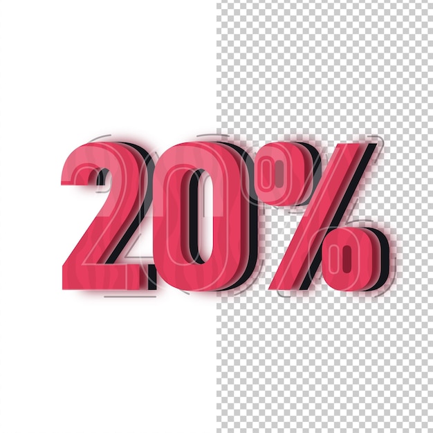 Effet de verre rouge 3D Icône à 20 % avec fond modifiable