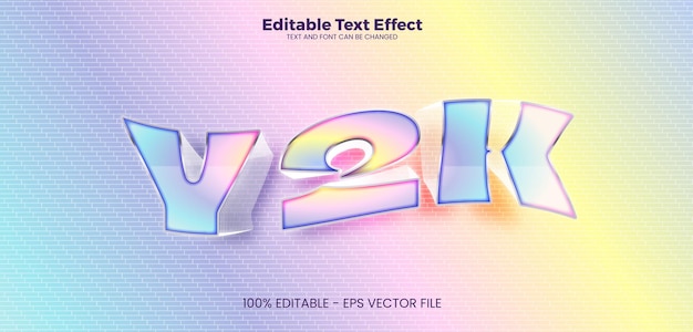 Effet Y2k effet de texte modifiable dans le style de tendance moderne
