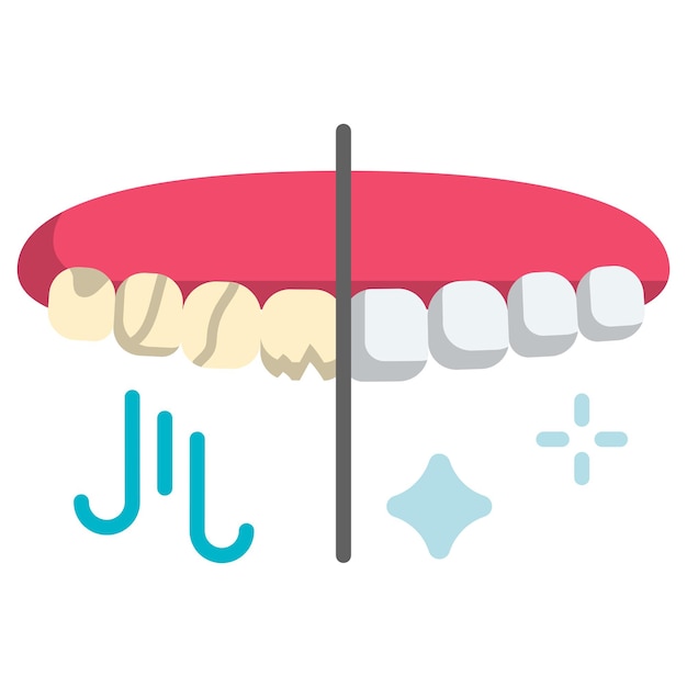 Vecteur les effets du bruxisme contre le concept de dents saines empêchent le grincement des dents la conception d'icônes vectorielles de garde de nuit