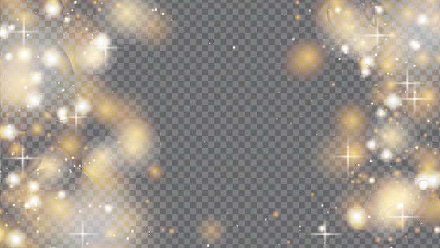 Effets de lumière scintillants de la lumière parasite avec des particules scintillantes bokeh à effet scintillant coloré