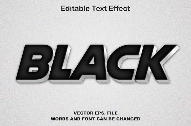 Effets Modifiables De Style 3d De Texte Noir